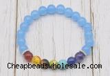 CGB6258 8mm candy jade 7 chakra beaded mala stretchy bracelets