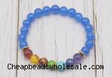 CGB6259 8mm candy jade 7 chakra beaded mala stretchy bracelets