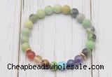 CGB6285 8mm Australia chrysoprase 7 chakra beaded mala stretchy bracelets