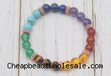 CGB6344 8mm 7 chakra gemstone beaded mala stretchy bracelets