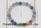 CGB6374 8mm fluorite 7 chakra beaded mala stretchy bracelets