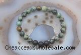 CGB6412 8mm round African turquoise & black lava beaded bracelets