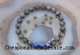 CGB6416 8mm round matte black labradorite & lapis lazuli  beaded bracelets