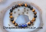 CGB6418 8mm round yellow tiger eye & lapis lazuli  beaded bracelets