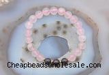 CGB6422 8mm round rose quartz & garnet beaded bracelets