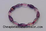 CGB660 7.5 inches 5mm round & 8*11mm drum fluorite bracelet