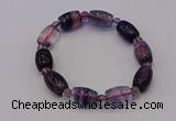 CGB661 7.5 inches 6mm round & 10*14mm drum fluorite bracelet