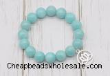 CGB6817 10mm, 12mm amazonite beaded bracelet with alloy pendant