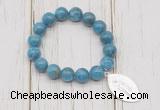 CGB6818 10mm, 12mm apatite beaded bracelet with alloy pendant