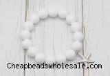 CGB6833 10mm, 12mm candy jade beaded bracelet with alloy pendant