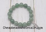 CGB6836 10mm, 12mm green aventurine beaded bracelet with alloy pendant