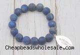 CGB6911 10mm, 12mm matte lapis lazuli beaded bracelet with alloy pendant