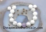 CGB6930 12mm round white howlite & lavender amethyst adjustable bracelets