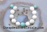 CGB6937 12mm round white howlite & sea sediment jasper adjustable bracelets