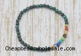 CGB7009 7 chakra 4mm green tiger eye beaded meditation yoga bracelets