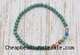 CGB7016 7 chakra 4mm malachite beaded meditation yoga bracelets