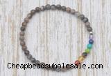 CGB7017 7 chakra 4mm grey opal beaded meditation yoga bracelets