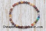 CGB7018 7 chakra 4mm mookaite beaded meditation yoga bracelets