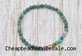 CGB7044 7 chakra 4mm African jade beaded meditation yoga bracelets