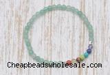 CGB7048 7 chakra 4mm green aventurine beaded meditation yoga bracelets