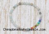 CGB7051 7 chakra 4mm amazonite beaded meditation yoga bracelets