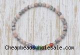 CGB7069 7 chakra 4mm pink zebra jasper beaded meditation yoga bracelets