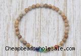 CGB7071 7 chakra 4mm picture jasper beaded meditation yoga bracelets