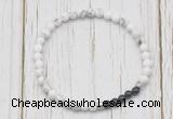 CGB7128 4mm white howlite & black onyx beaded meditation yoga bracelets