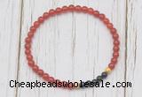 CGB7129 4mm red agate & black onyx beaded meditation yoga bracelets