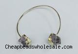 CGB720 13*18mm oval druzy amethyst gemstone bangles wholesale