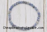 CGB7211 4mm tiny blue spot stone beaded meditation yoga bracelets