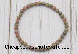 CGB7219 4mm tiny unakite beaded meditation yoga bracelets