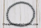 CGB7220 4mm tiny hematite beaded meditation yoga bracelets