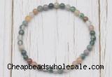 CGB7228 4mm tiny Indian agate beaded meditation yoga bracelets