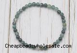 CGB7229 4mm tiny moss agate beaded meditation yoga bracelets