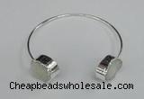 CGB723 13*18mm oval druzy agate gemstone bangles wholesale