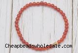 CGB7232 4mm tiny red agate beaded meditation yoga bracelets