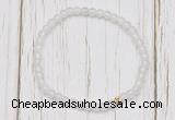 CGB7238 4mm tiny white jade beaded meditation yoga bracelets