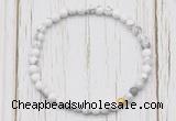 CGB7253 4mm tiny white howlite beaded meditation yoga bracelets