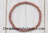 CGB7257 4mm tiny goldstone beaded meditation yoga bracelets