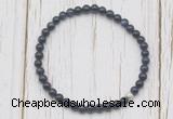 CGB7258 4mm tiny blue goldstone beaded meditation yoga bracelets