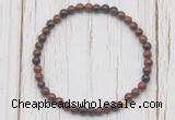 CGB7259 4mm tiny mahogany obsidian beaded meditation yoga bracelets