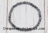 CGB7260 4mm tiny snowflake obsidian beaded meditation yoga bracelets