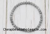 CGB7272 4mm tiny grey picture jasper beaded meditation yoga bracelets