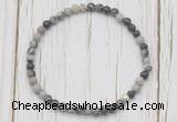 CGB7275 4mm tiny black water jasper beaded meditation yoga bracelets