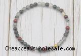 CGB7277 4mm tiny blood jasper beaded meditation yoga bracelets