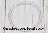 CGB7286 4mm tiny white crystal beaded meditation yoga bracelets