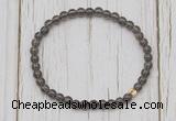 CGB7290 4mm tiny smoky quartz beaded meditation yoga bracelets