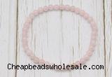 CGB7293 4mm tiny pink morganite beaded meditation yoga bracelets