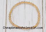 CGB7298 4mm tiny citrine beaded meditation yoga bracelets